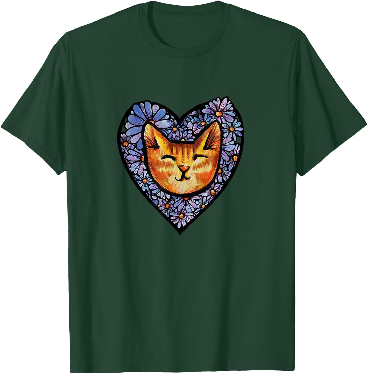 Orange Tiger Stripe Cat Tabby Men Women T-Shirt - T-Shirt | Forest
