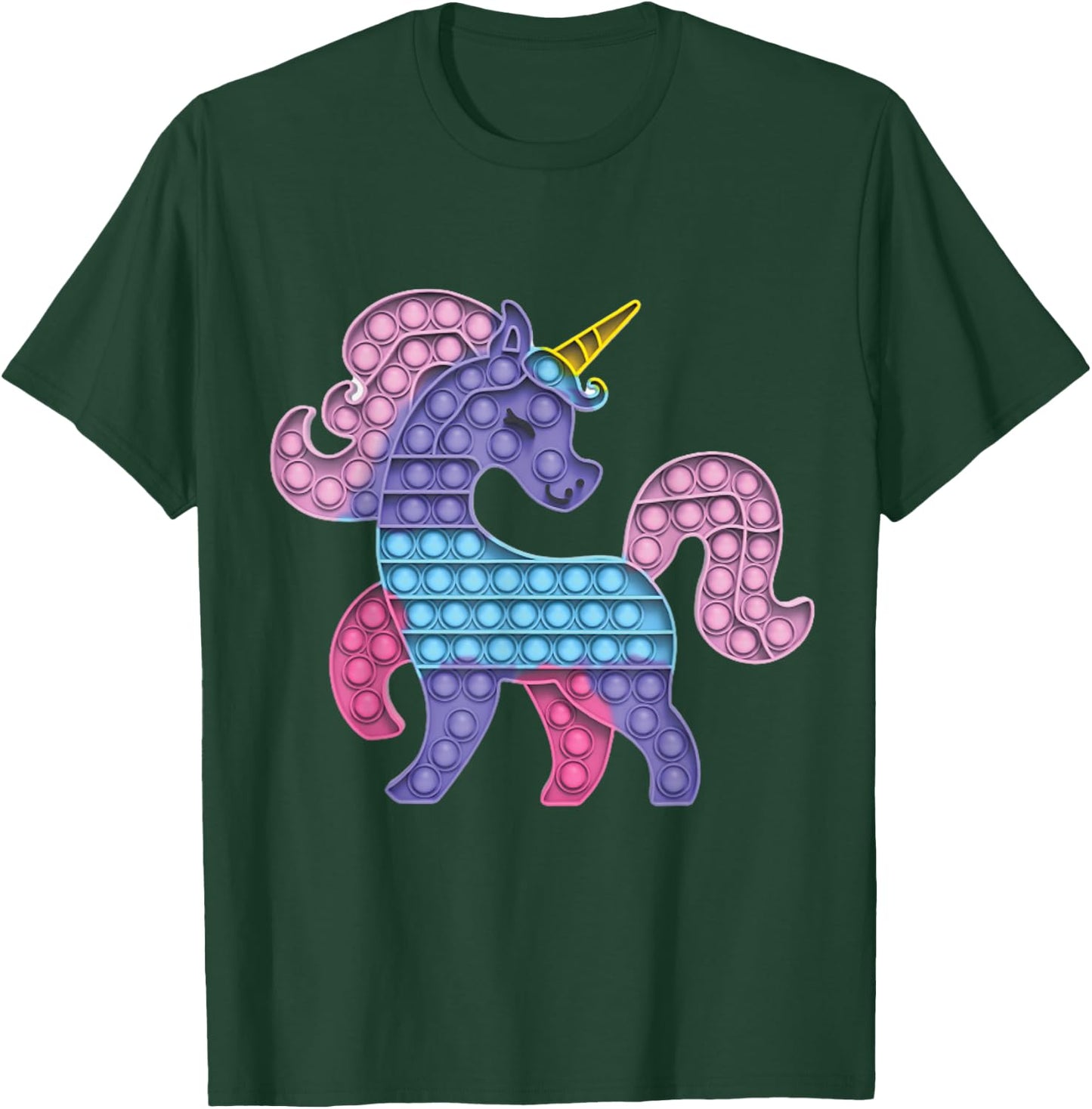 Pop Up Fidget Game Unicorn Rainbow Colourful for Girls T-Shirt - T-Shirt | Forest
