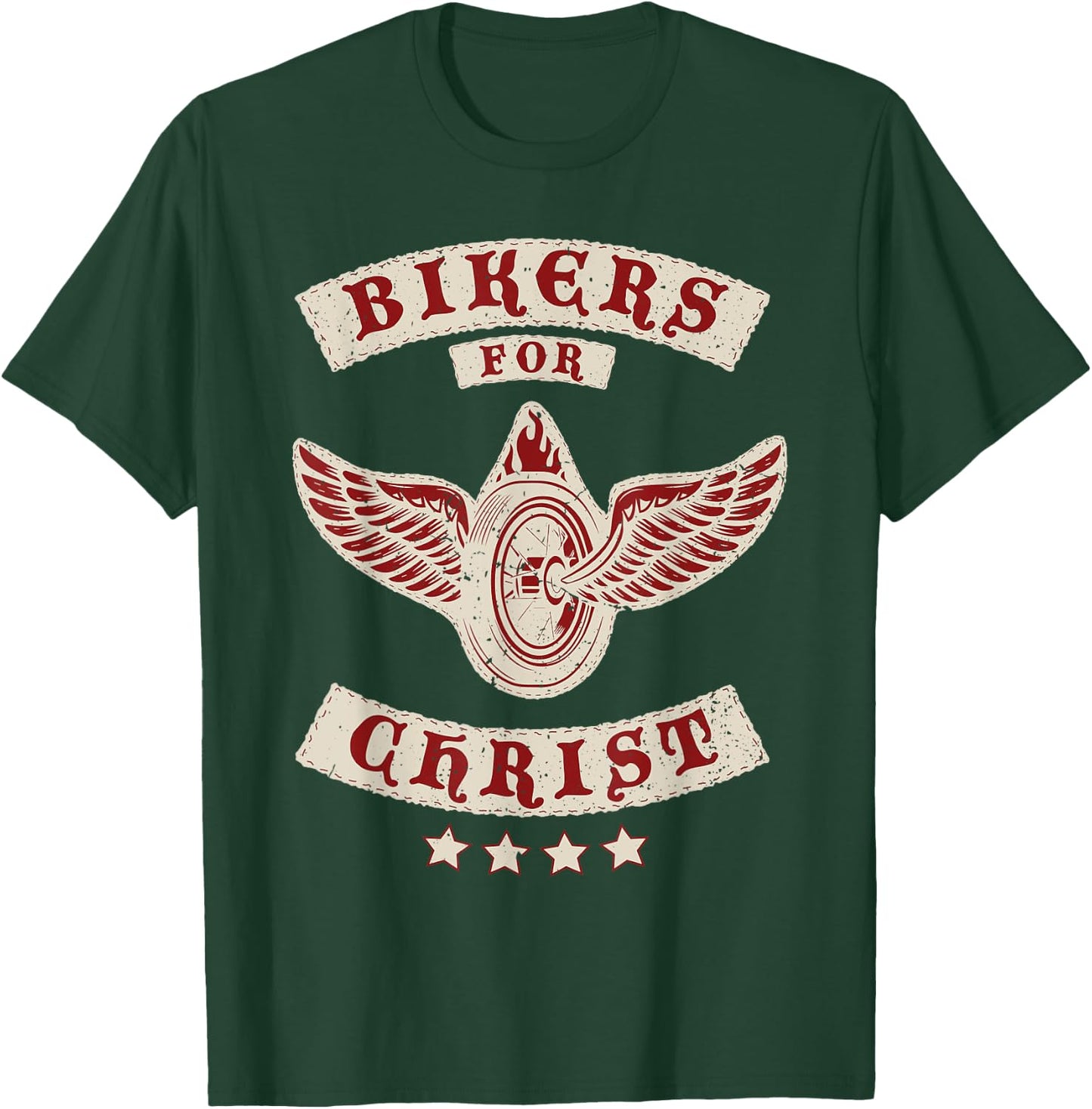 Bikers for Christ Christian Motorcycle Patch Faith T-Shirt - T-Shirt | Forest