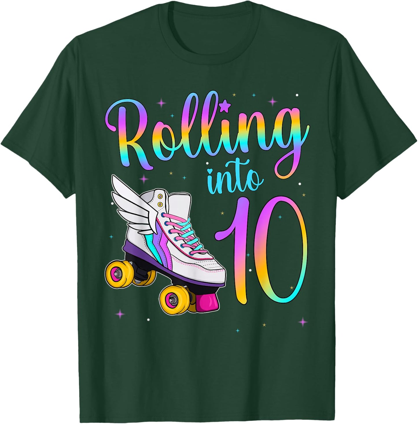 Rolling Into 10 years. Lets Roll I'm Turning 1 Roller Skates T-Shirt - T-Shirt | Forest