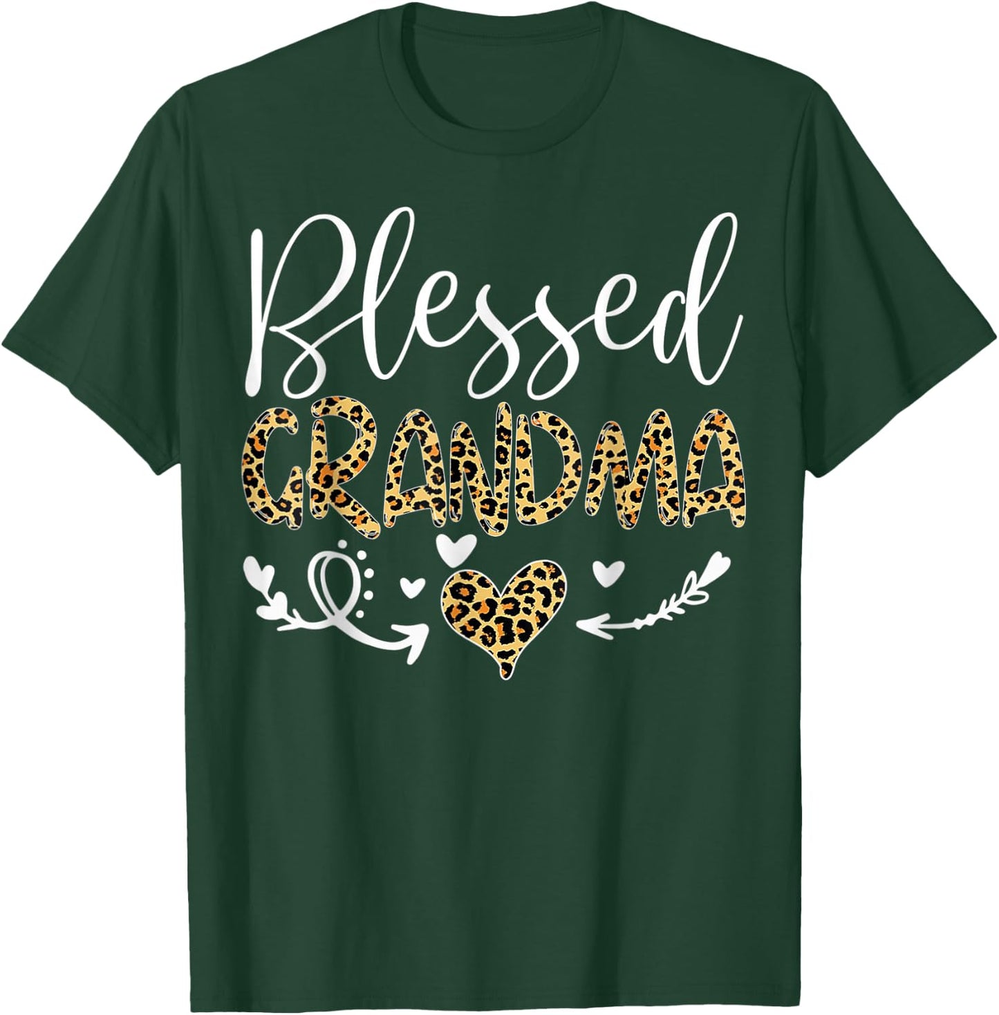 Leopard Blessed Grandma For Grandmother Granny Mimi Mother T-Shirt - T-Shirt | Forest