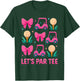 Let's Par Cute Pink Golf Cart Bow Pattern Golfer Graphic T-Shirt - T-Shirt | Forest