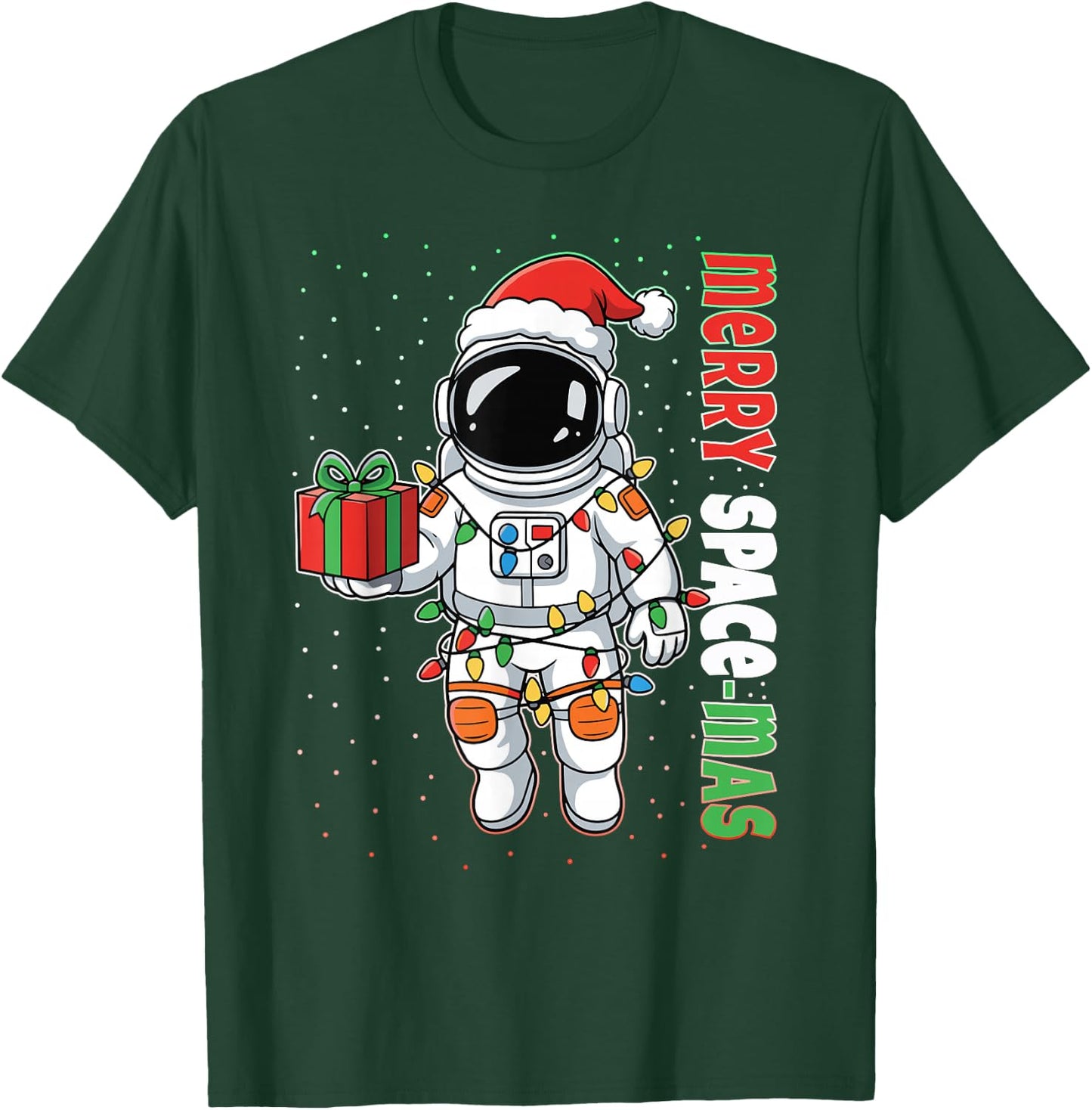 Merry Space-Mas Funny Christmas Santa Astronaut Spaceman T-Shirt - T-Shirt | Forest