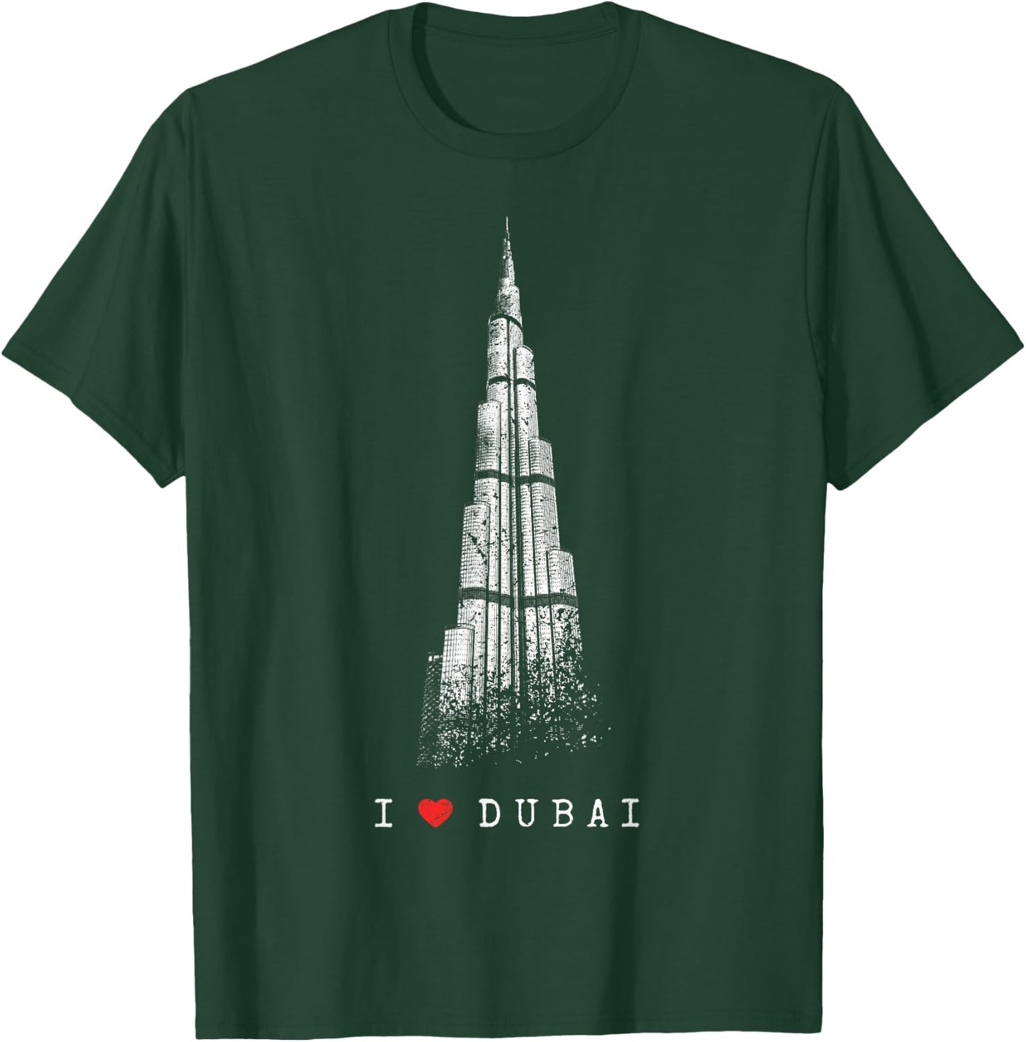 Dubai Burj Khalifa Vintage Skyline I Love Emirate Of Dubai T-Shirt - T-Shirt | Forest