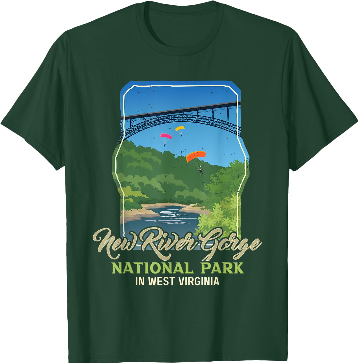 New River Gorge US National Park Preserve West Virginia Gift T-Shirt - T-Shirt | Forest