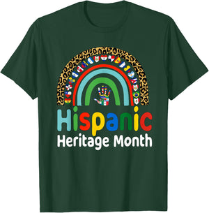 National Hispanic Heritage month Rainbow Countries Flags T-Shirt - T-Shirt | Forest