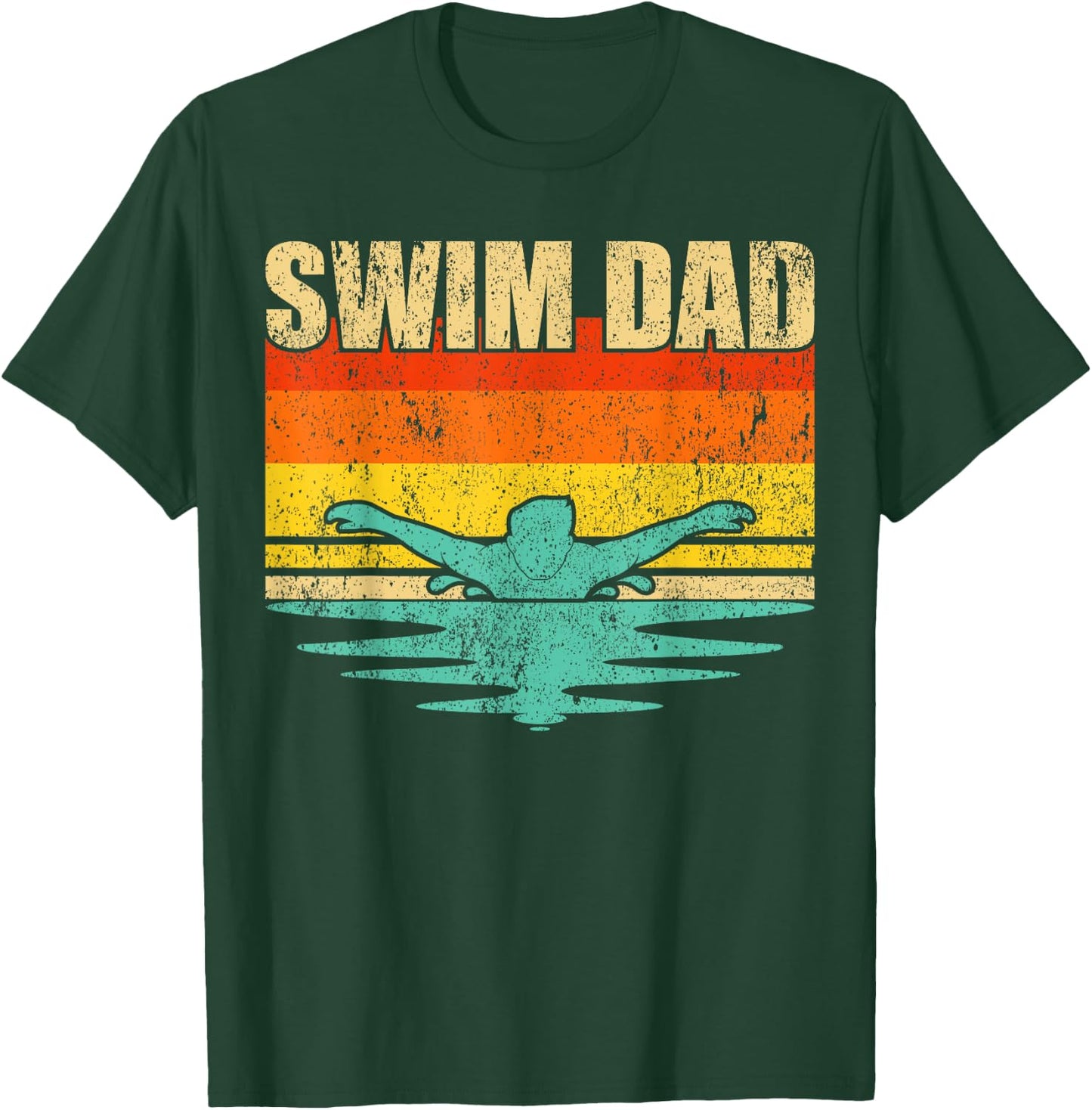 Vintage Style Swimming Lover Swimmer Swim Dad Father's Day T-Shirt - T-Shirt | Forest