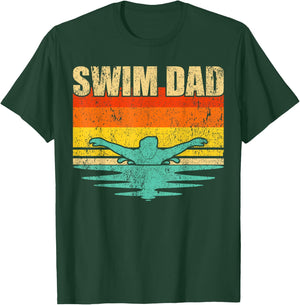 Vintage Style Swimming Lover Swimmer Swim Dad Father's Day T-Shirt - T-Shirt | Forest