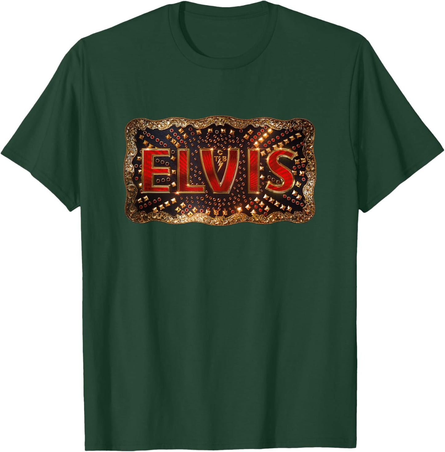 Elvis Movie Buckle Logo Official Small T-Shirt - T-Shirt | Forest