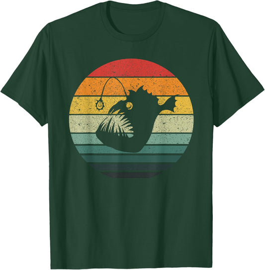 Vintage Angler Fish Retro Design T-Shirt - T-Shirt | Forest