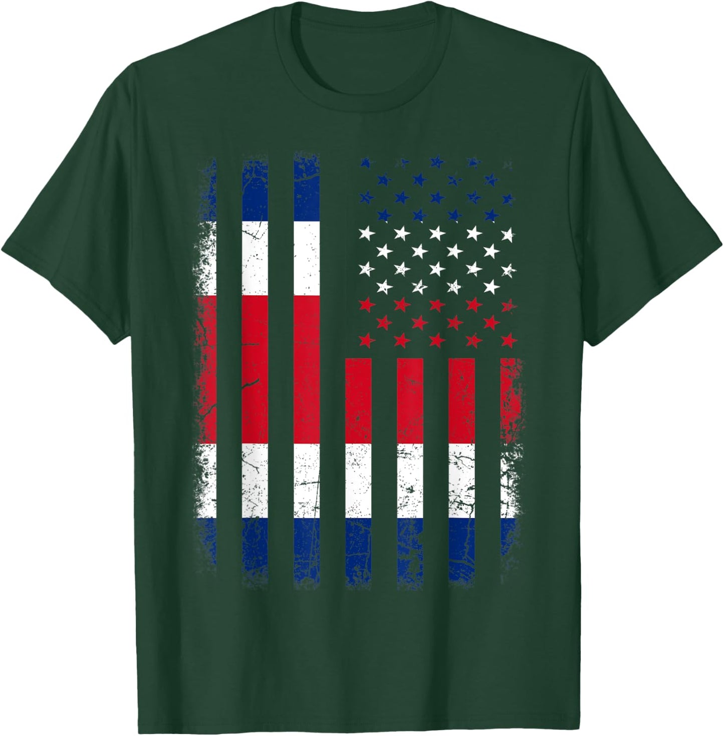 Costa Rican American Flag Costa Rican Roots Costa Rica T-Shirt - T-Shirt | Forest