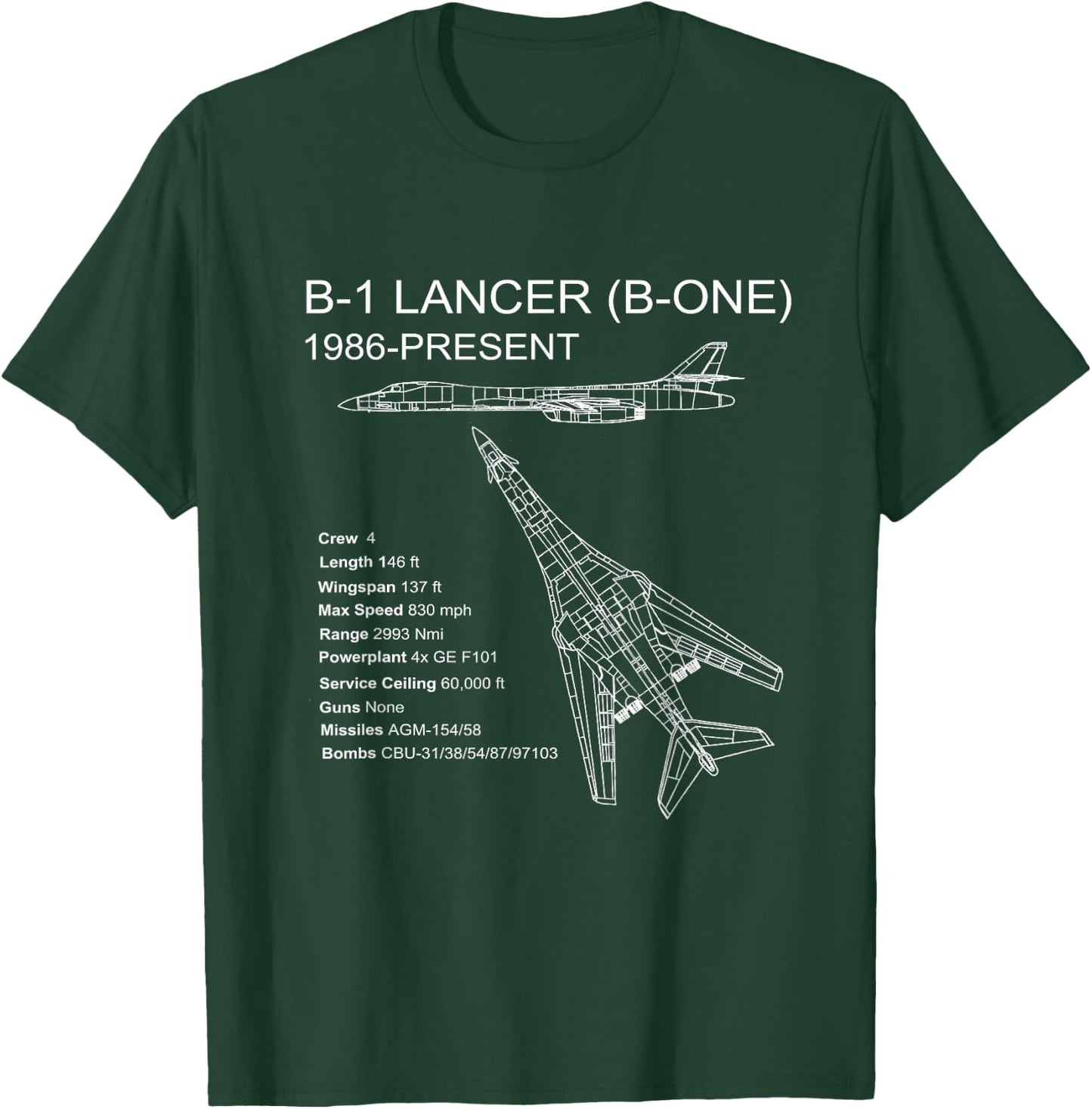 B-1 Lancer T-Shirt - T-Shirt | Forest