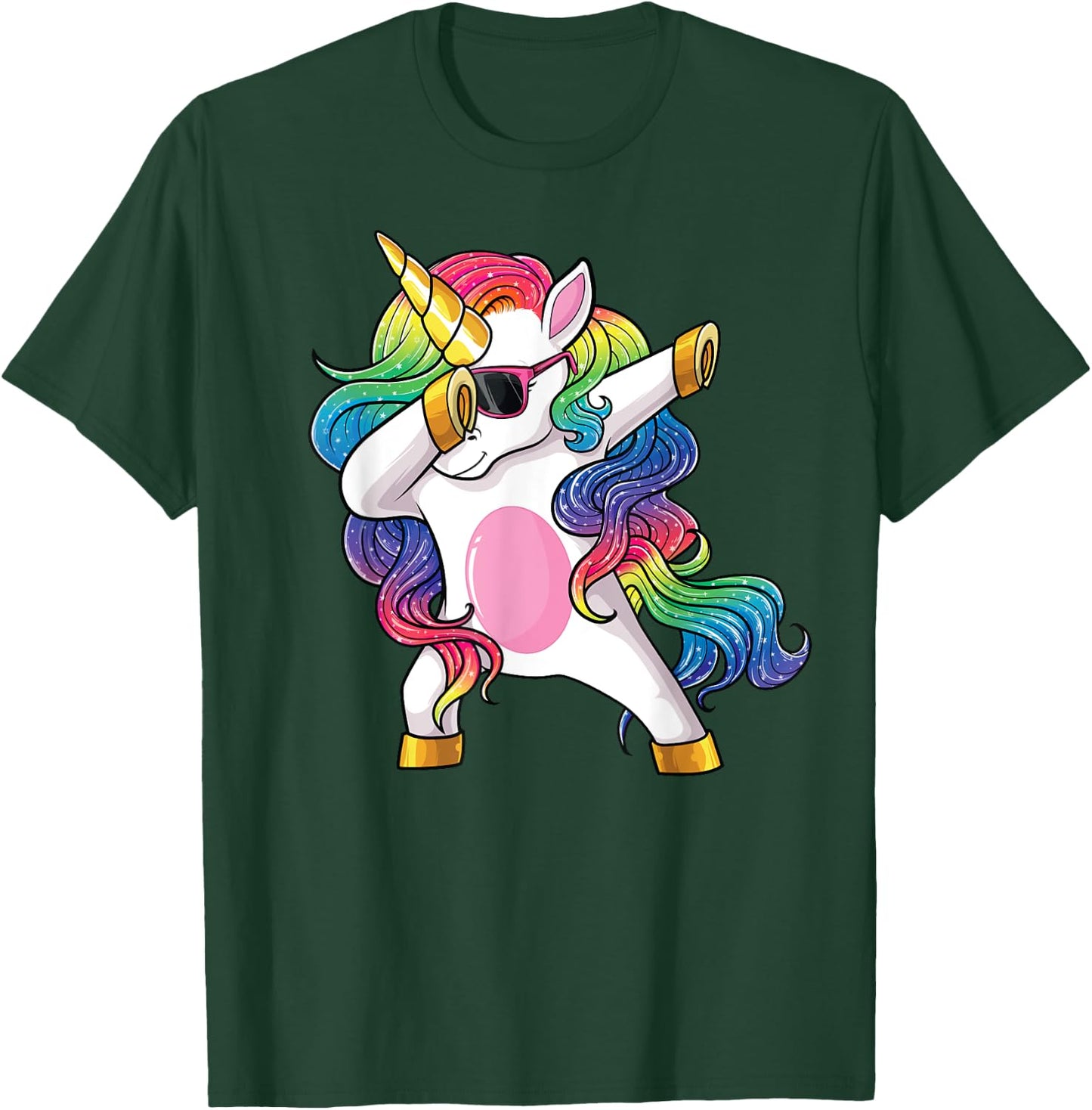Dabbing Unicorn Shirt Kids Girls Boys Toddlers Dab Unicorn T-Shirt - T-Shirt | Forest