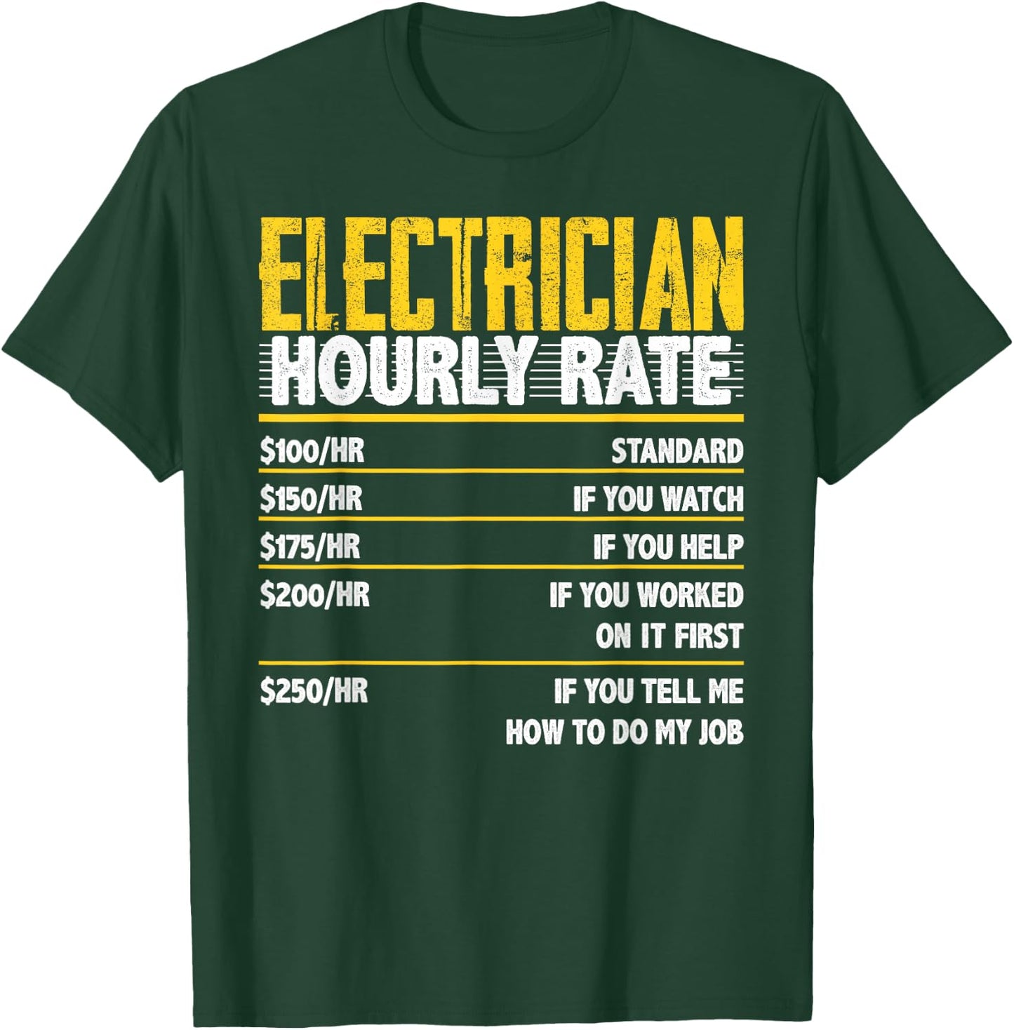 Electrician Hourly Rate T-Shirt - T-Shirt | Forest