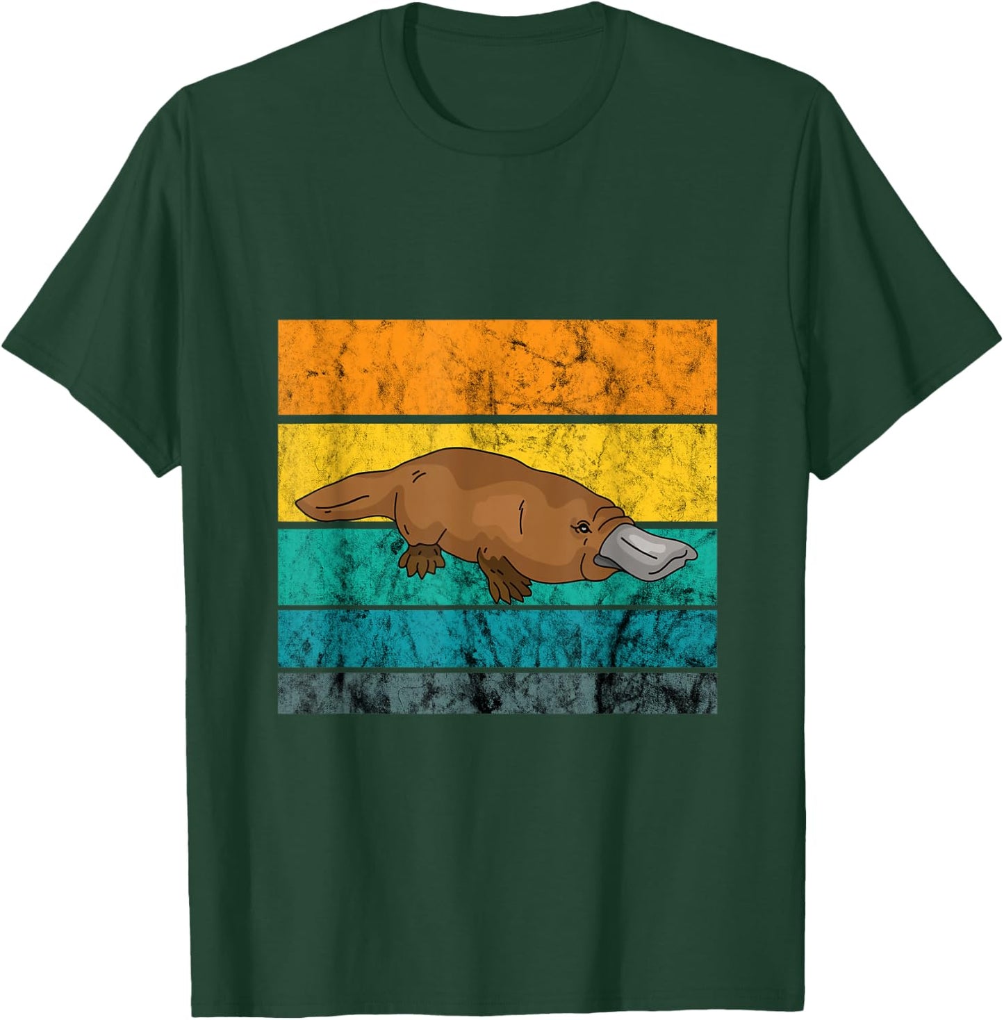 Platypus Duck Billed Retro Vintage Sunset Platypus Wildlife T-Shirt - T-Shirt | Forest