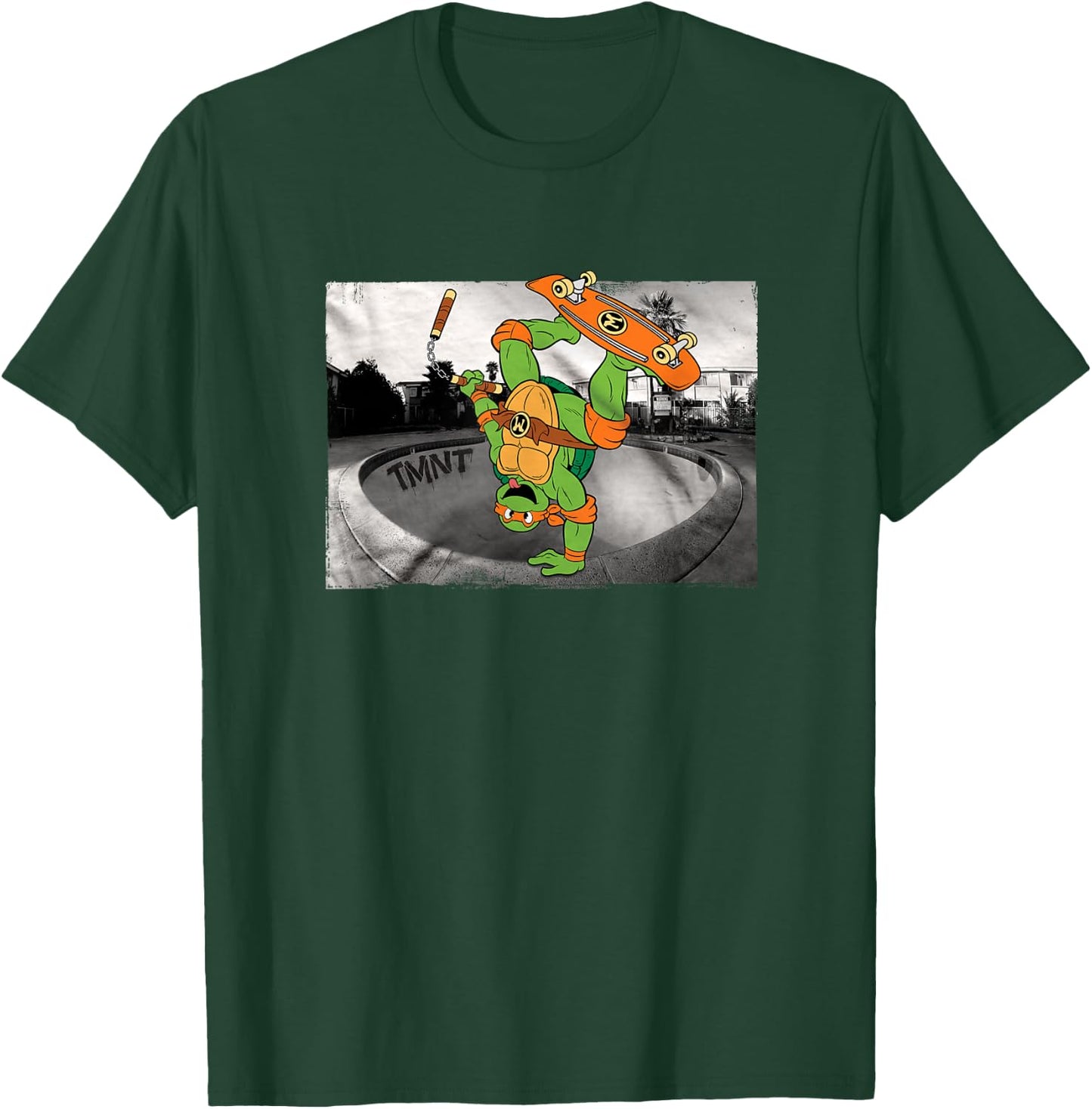 TMNT Michelangelo with Skate Board T-Shirt - T-Shirt | Forest