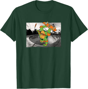 TMNT Michelangelo with Skate Board T-Shirt - T-Shirt | Forest