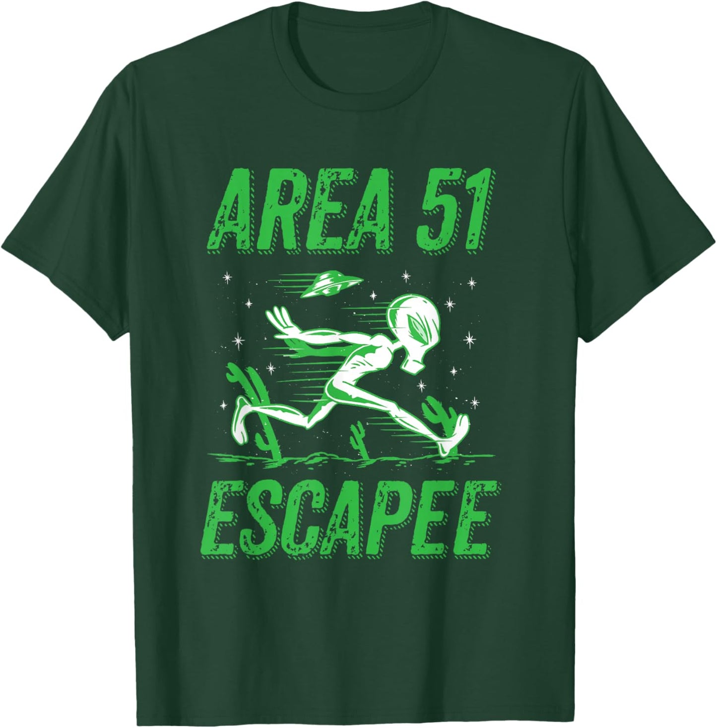 Green Alien Area 51 Escapee T-Shirt - T-Shirt | Forest
