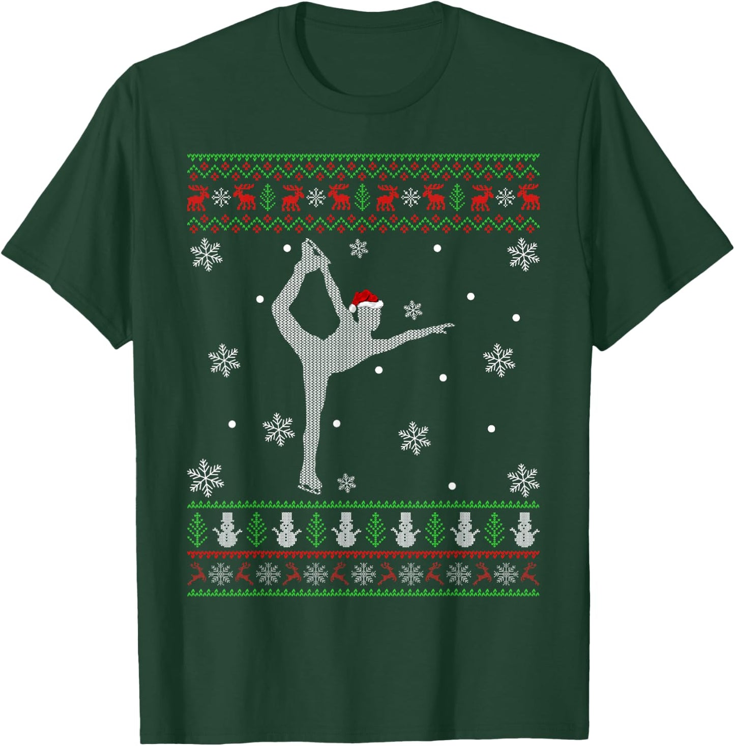 Figure Skating Lover Xmas Ugly Figure Skating Christmas T-Shirt - T-Shirt | Forest