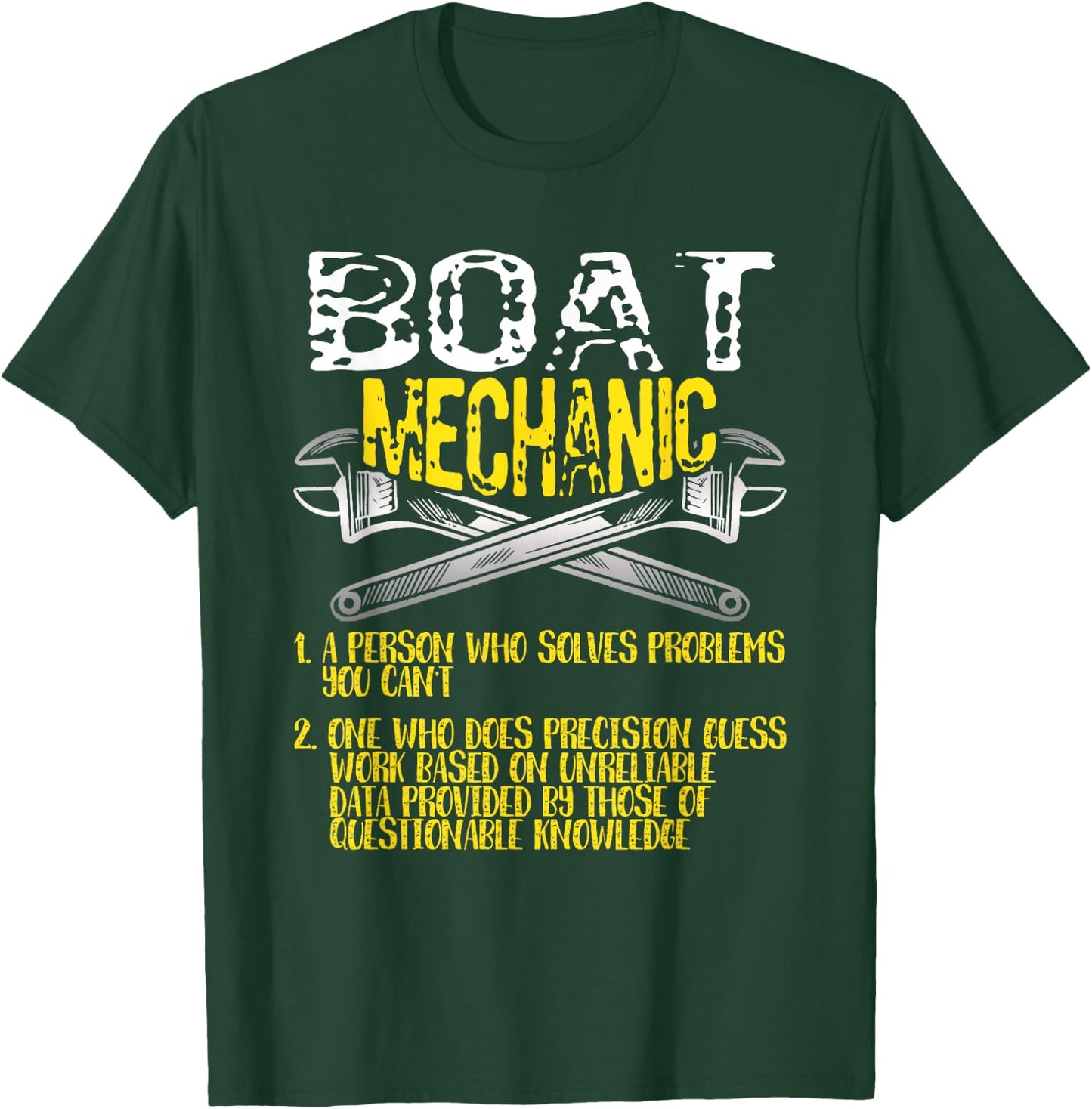 Boat Mechanic Definition Solves Funny Boat Mechanic T-Shirt - T-Shirt | Forest