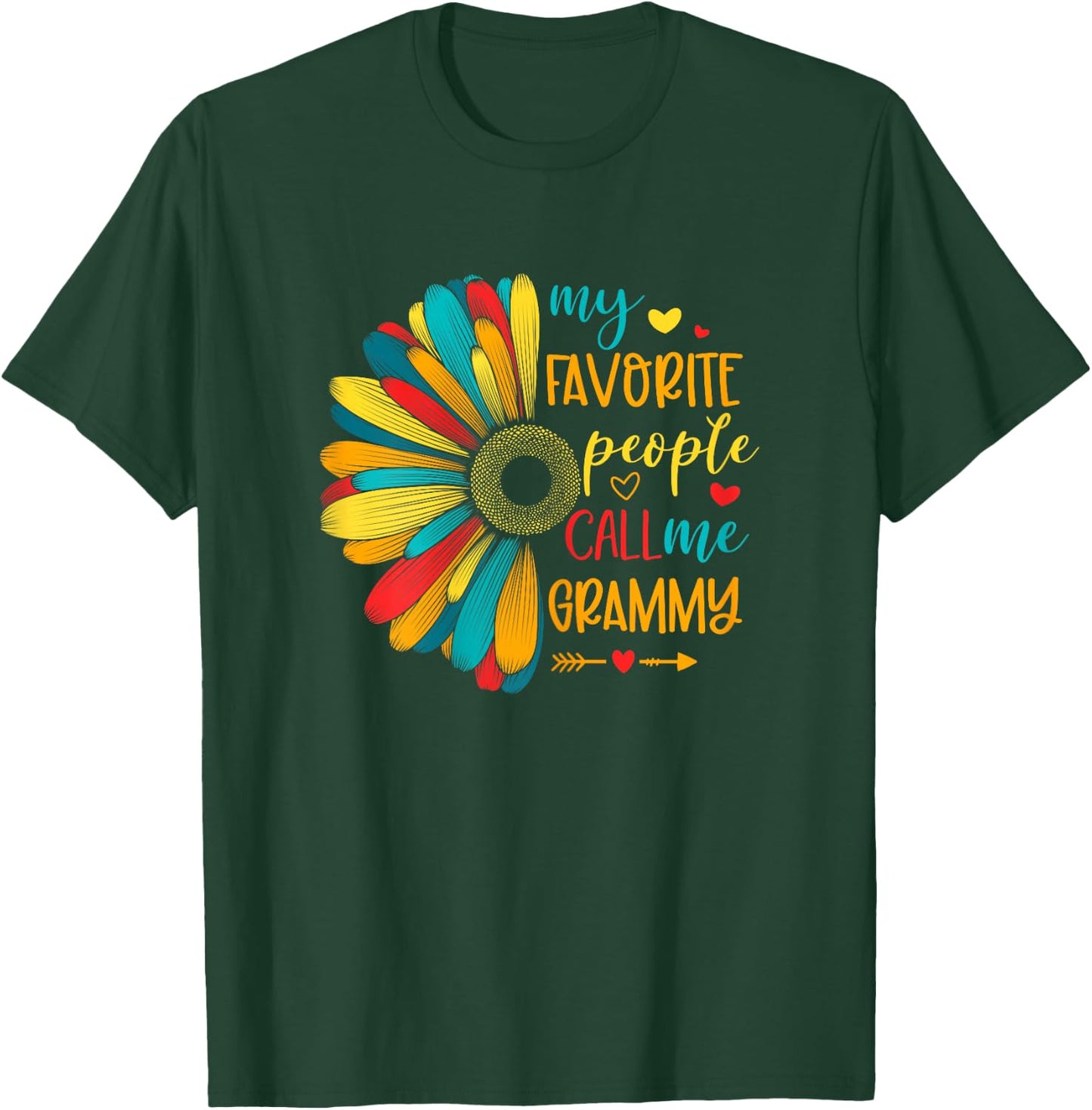 My Favorite People Call Me Grammy Sunshine Sunflower T-Shirt - T-Shirt | Forest