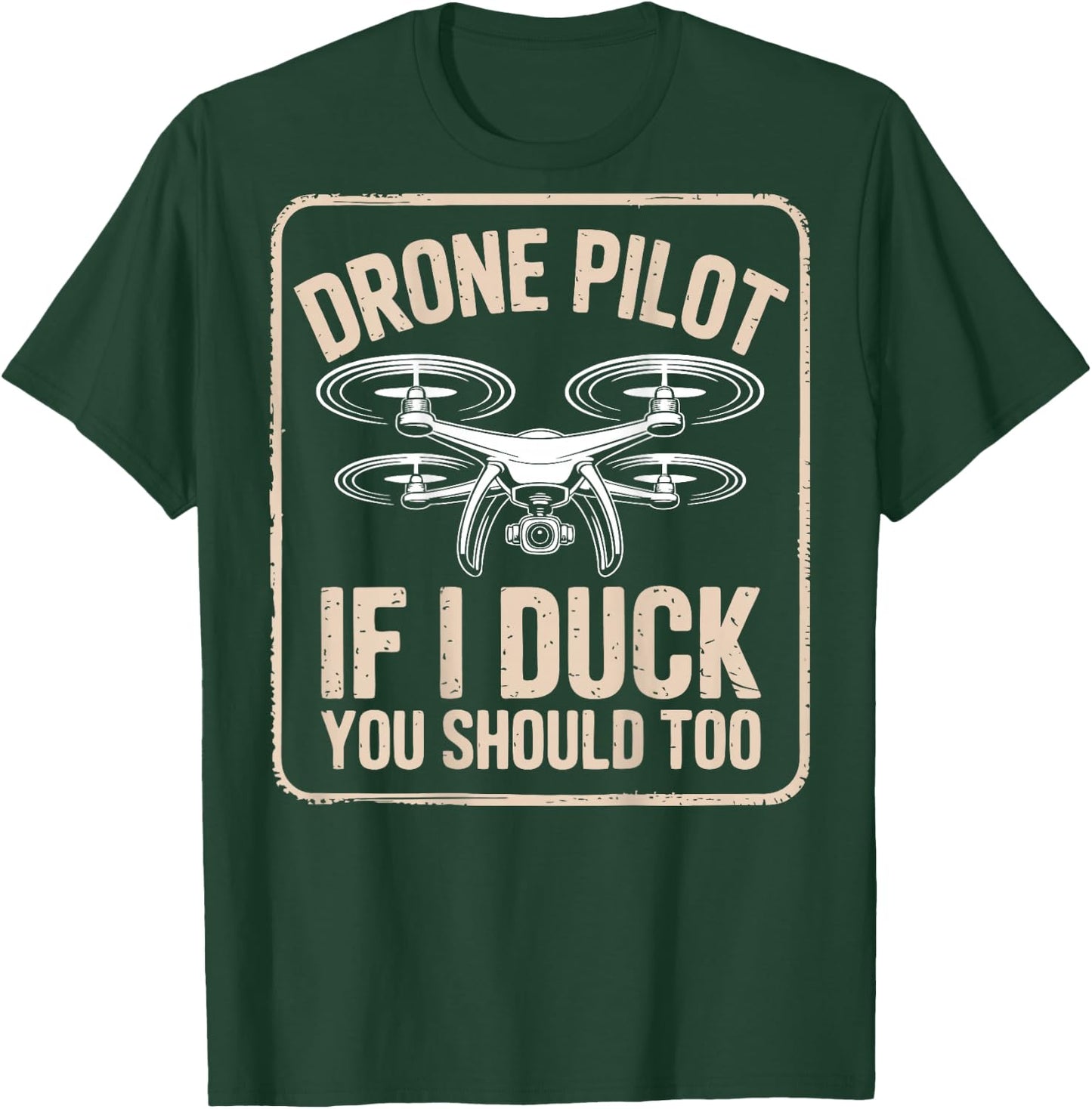 Funny FPV Drone Racer Pilot Drone Racing (On Back) T-Shirt - T-Shirt | Forest