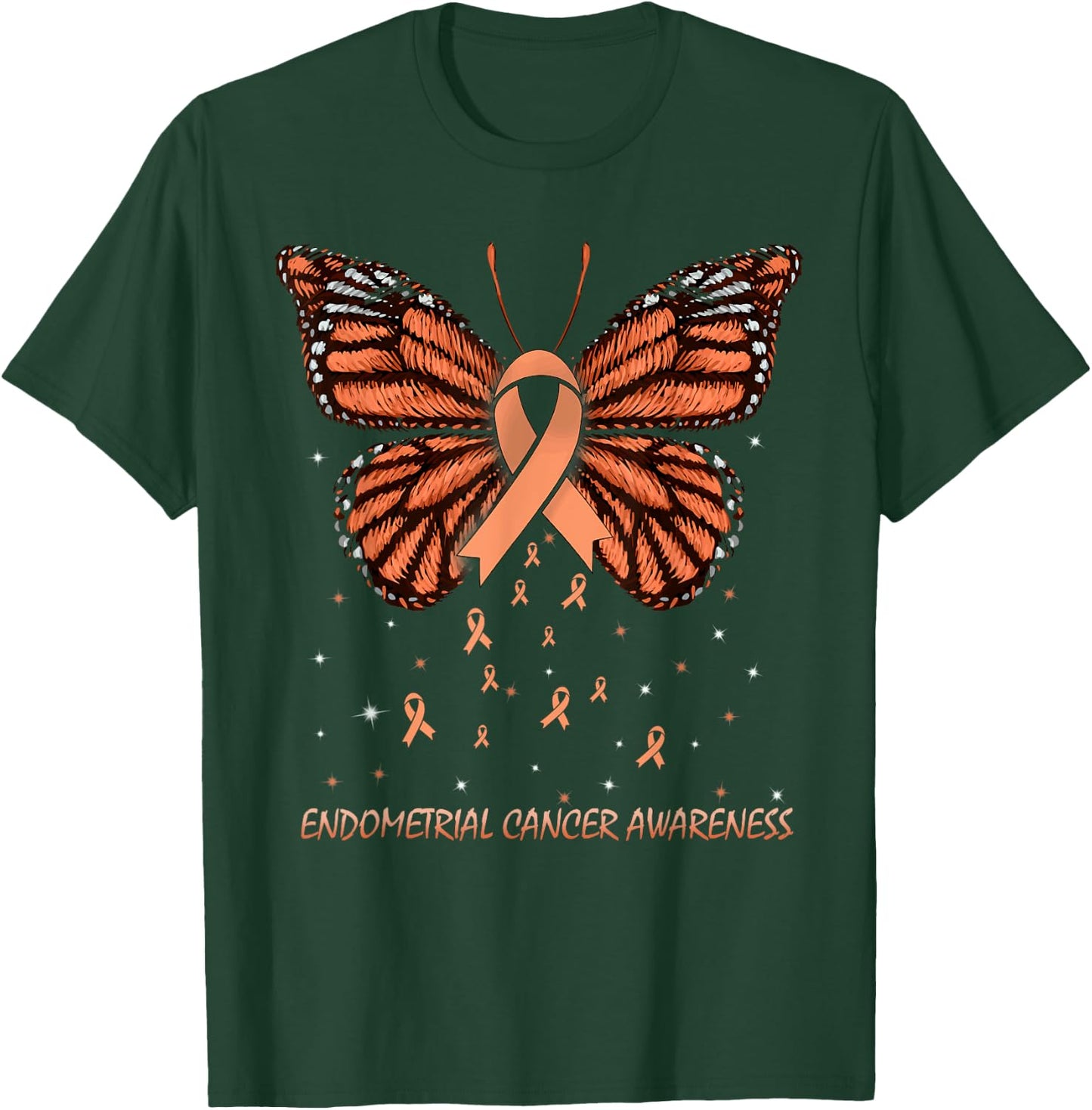 Endometrial Cancer Awareness Butterfly T-Shirt - T-Shirt | Forest