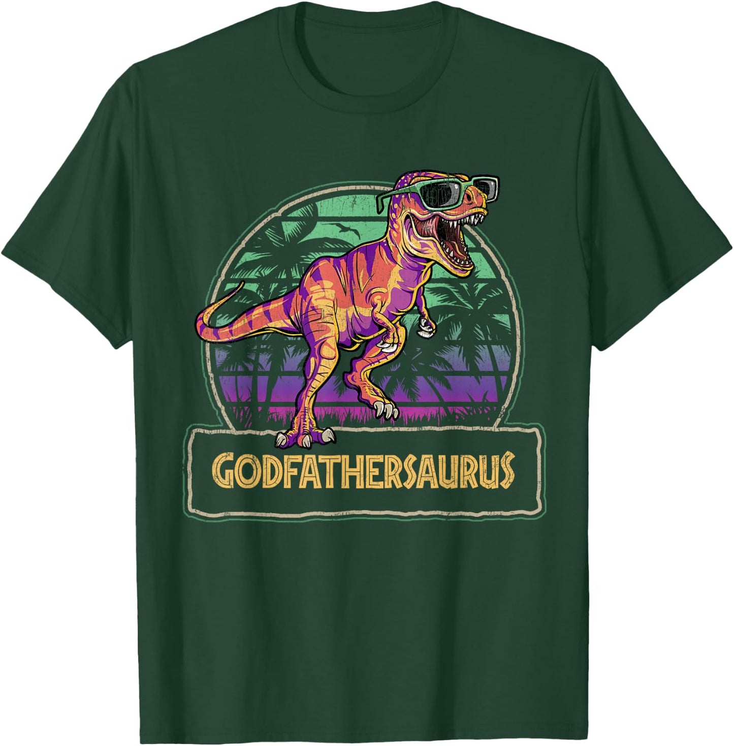 Godfathersaurus T Rex Dinosaur Godfather Saurus Matching T-Shirt - T-Shirt | Forest