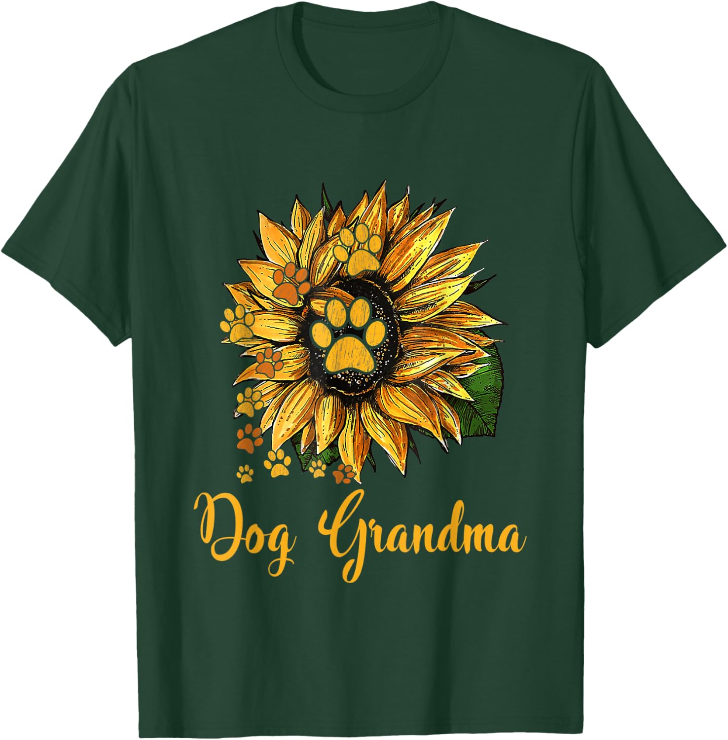 Dog Grandma Sunflower Shirt Funny Cute Family Gifts Apparel T-Shirt - T-Shirt | Forest
