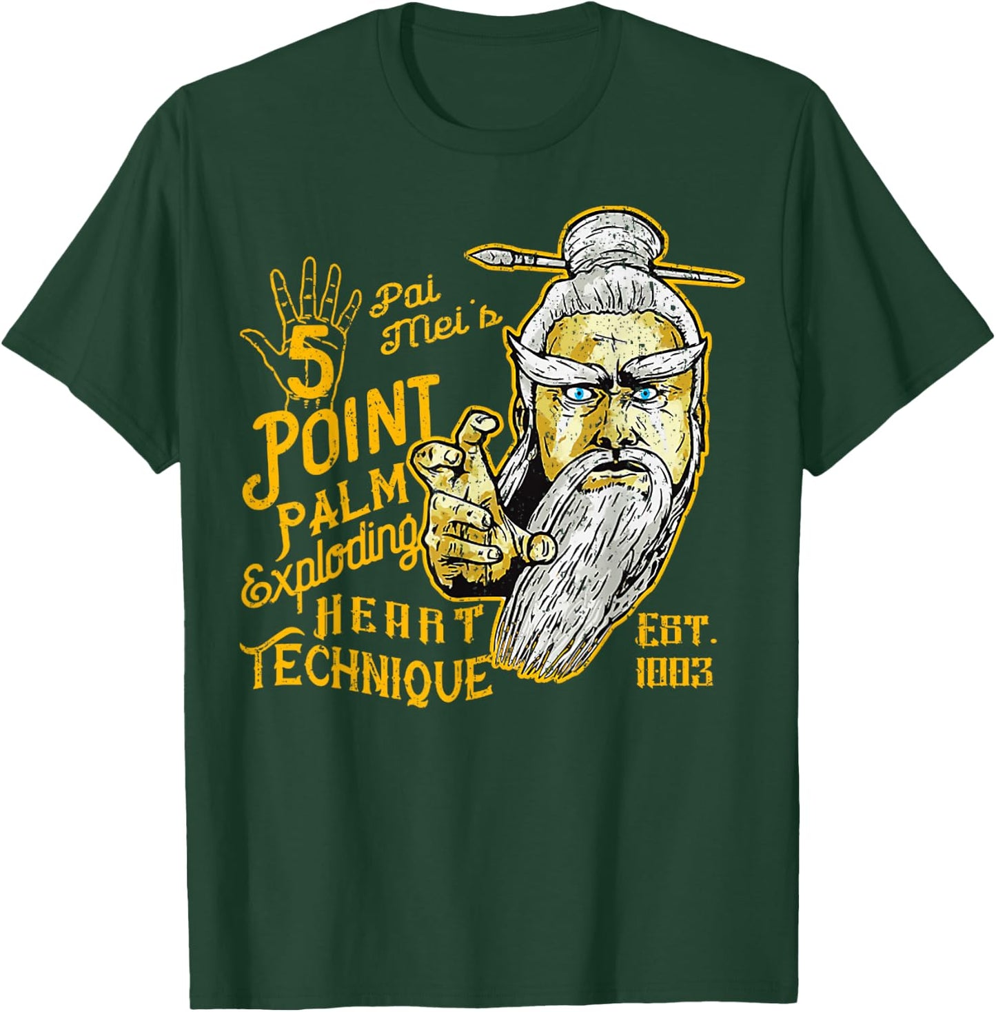 Vintage Pai Mei 5 Point Palm Exploding Heart Technique 1 T-Shirt - T-Shirt | Forest