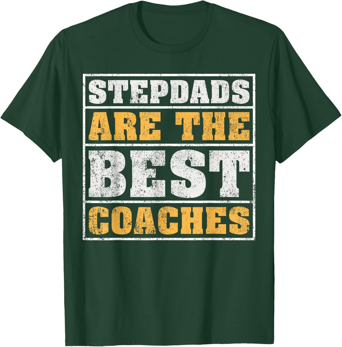Vintage Stepdad Are The Best Coaches Stepdad Father's Day T-Shirt - T-Shirt | Forest