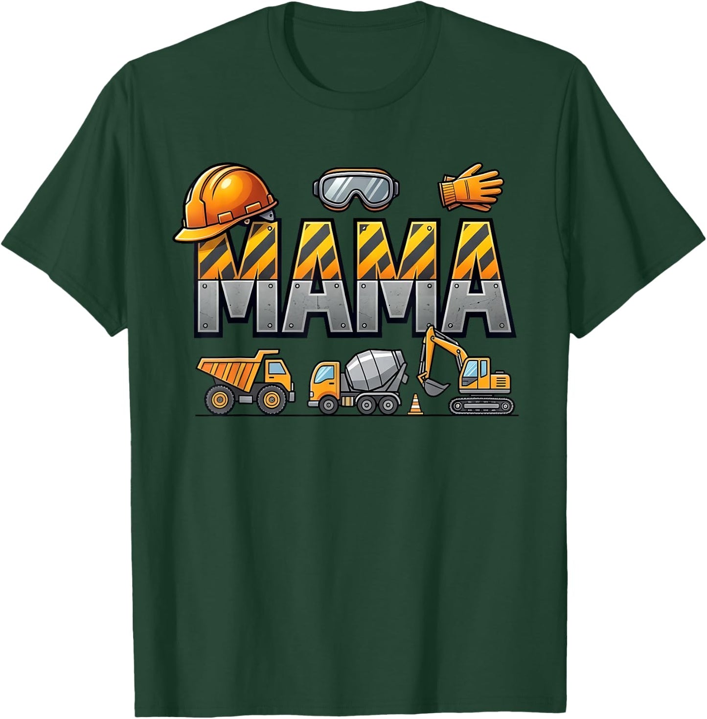 Funny Mama Construction Excavator Kids Matching Family Party T-Shirt - T-Shirt | Forest