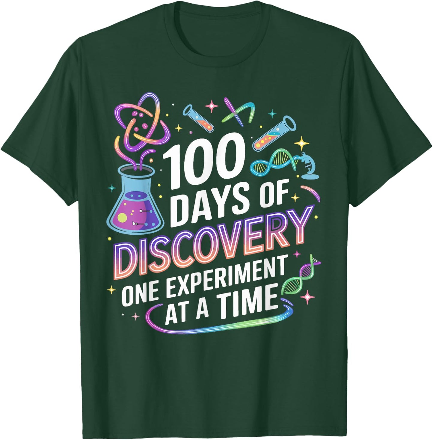 100 Days of Discovery Science Experiment Lover Girls Boys T-Shirt - T-Shirt | Forest