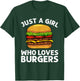 Cool Burger Art For Girls Women Hamburger Cheeseburger Lover T-Shirt - T-Shirt | Forest
