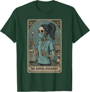 Dental Hygienist Tarot Card Skeleton Dentist Orthodontics T-Shirt - T-Shirt | Forest
