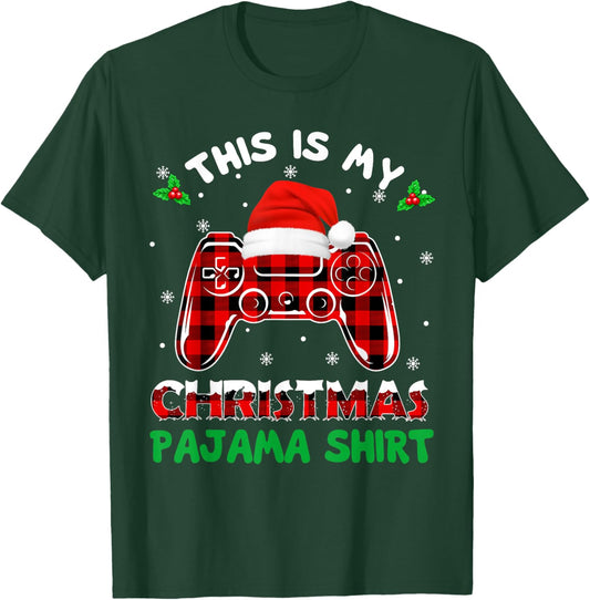 This Is My Christmas Pajama Shirt Gamer Video Game Boys Kids T-Shirt - T-Shirt | Forest