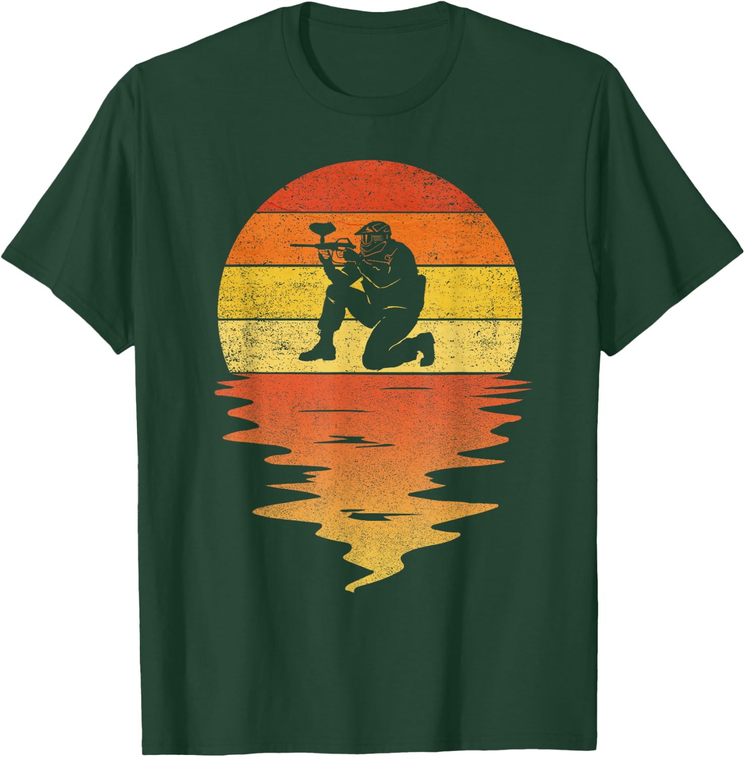 Paintball shirt retro sunset 70s vintage Paintball T-Shirt - T-Shirt | Forest