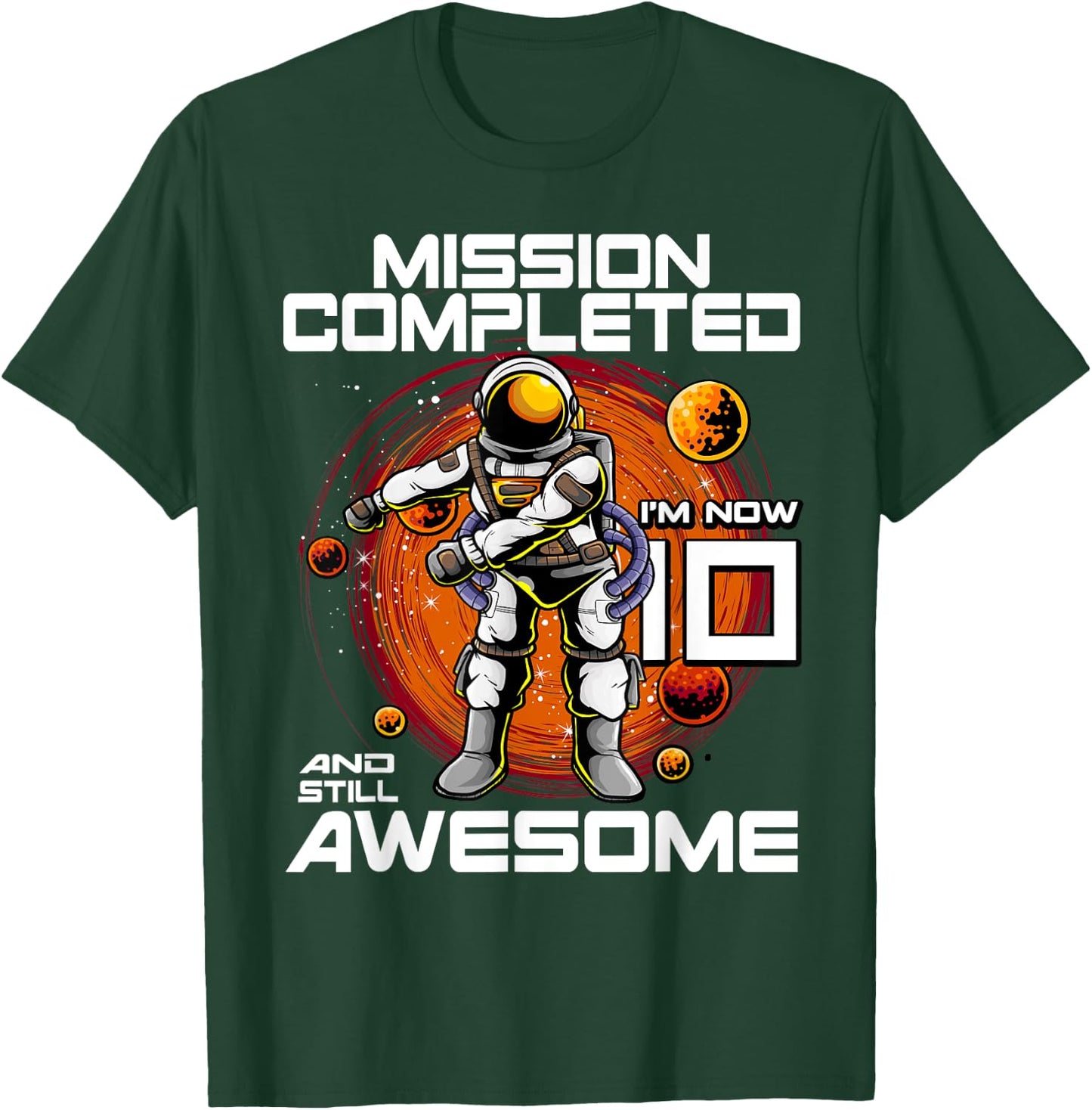 10th Birthday Astronaut 10 Years Old Outer Space Birthday T-Shirt - T-Shirt | Forest