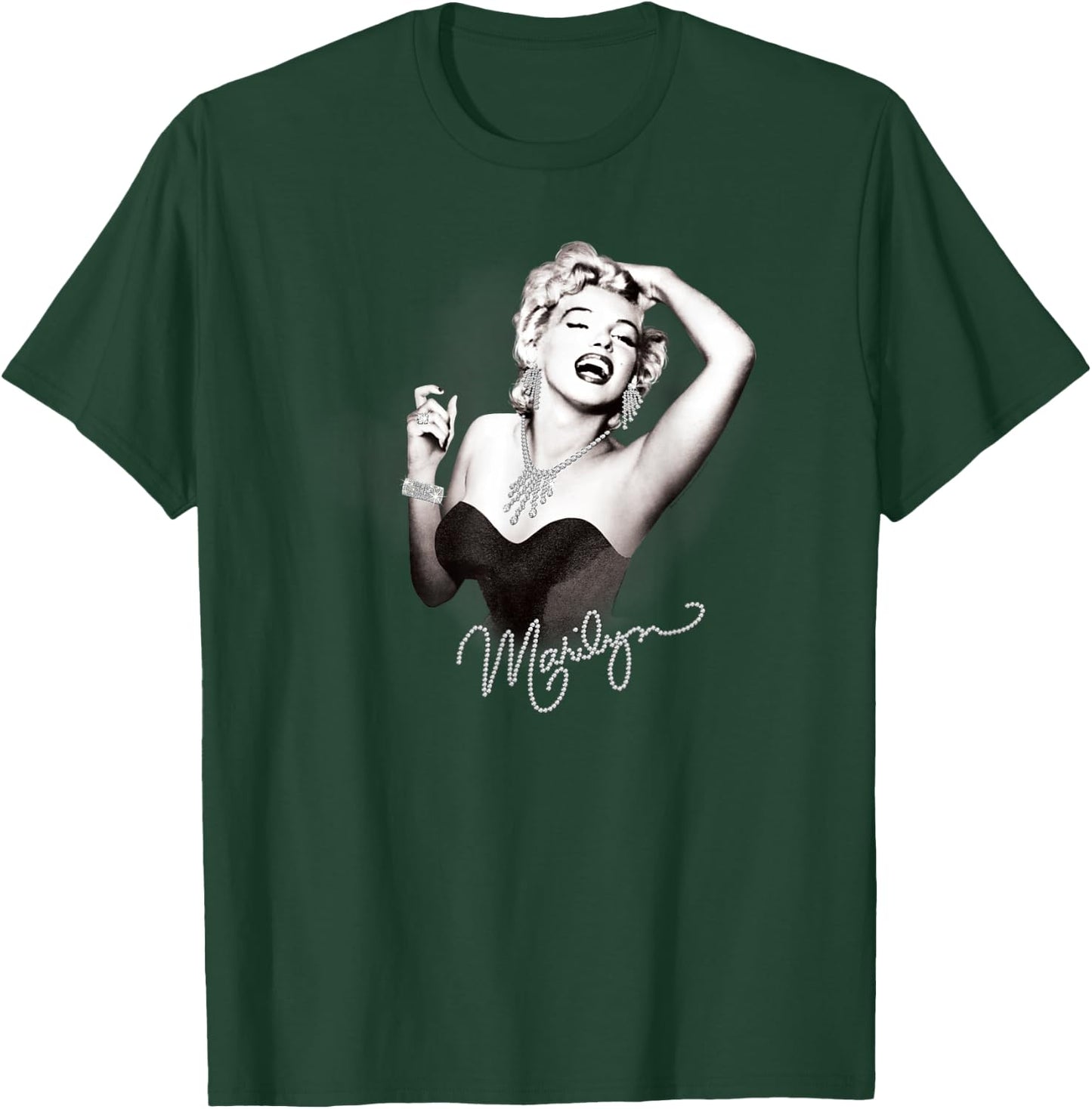 Marilyn Monroe Glam Marilyn Black Graphic , Women's Classic Fit, Small T-Shirt - T-Shirt | Forest