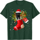 Santa Black Toy Poodle In Christmas Sock Pajama T-Shirt - T-Shirt | Forest