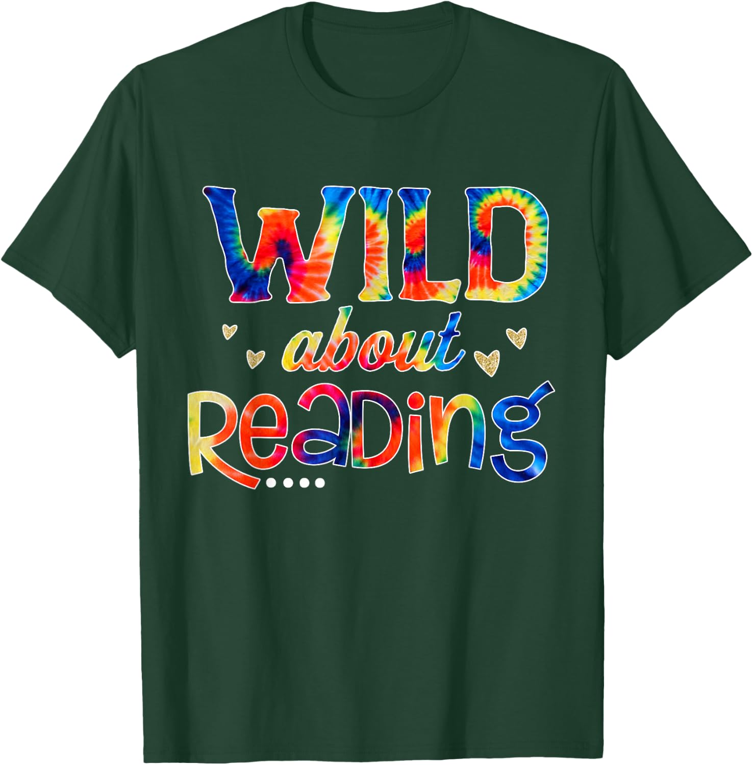 Wild About Reading Tie Dye Reading Books Funny T-Shirt - T-Shirt | Forest