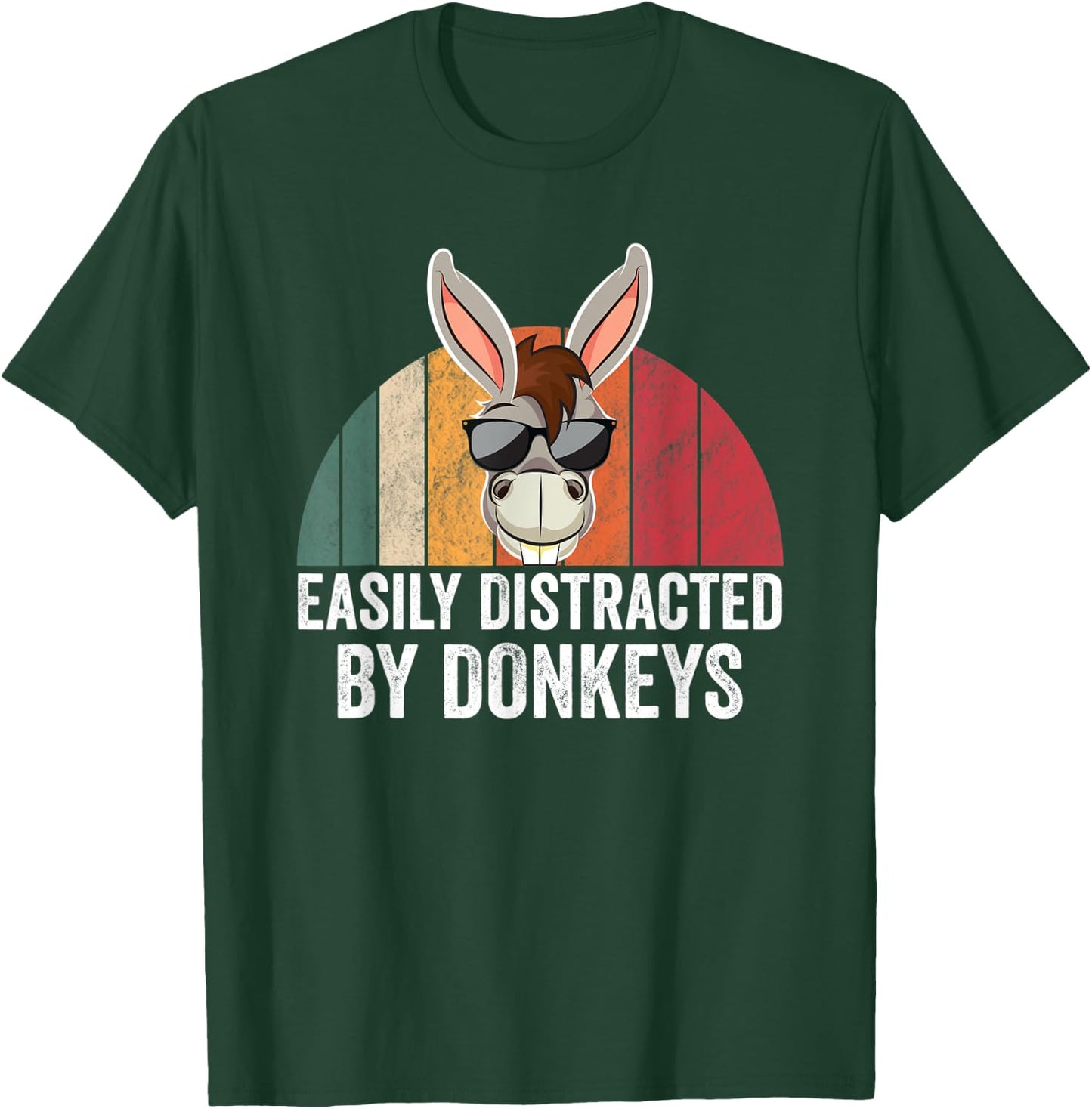 Easily Distracted By Donkeys Donkey Lover Accessories T-Shirt - T-Shirt | Forest