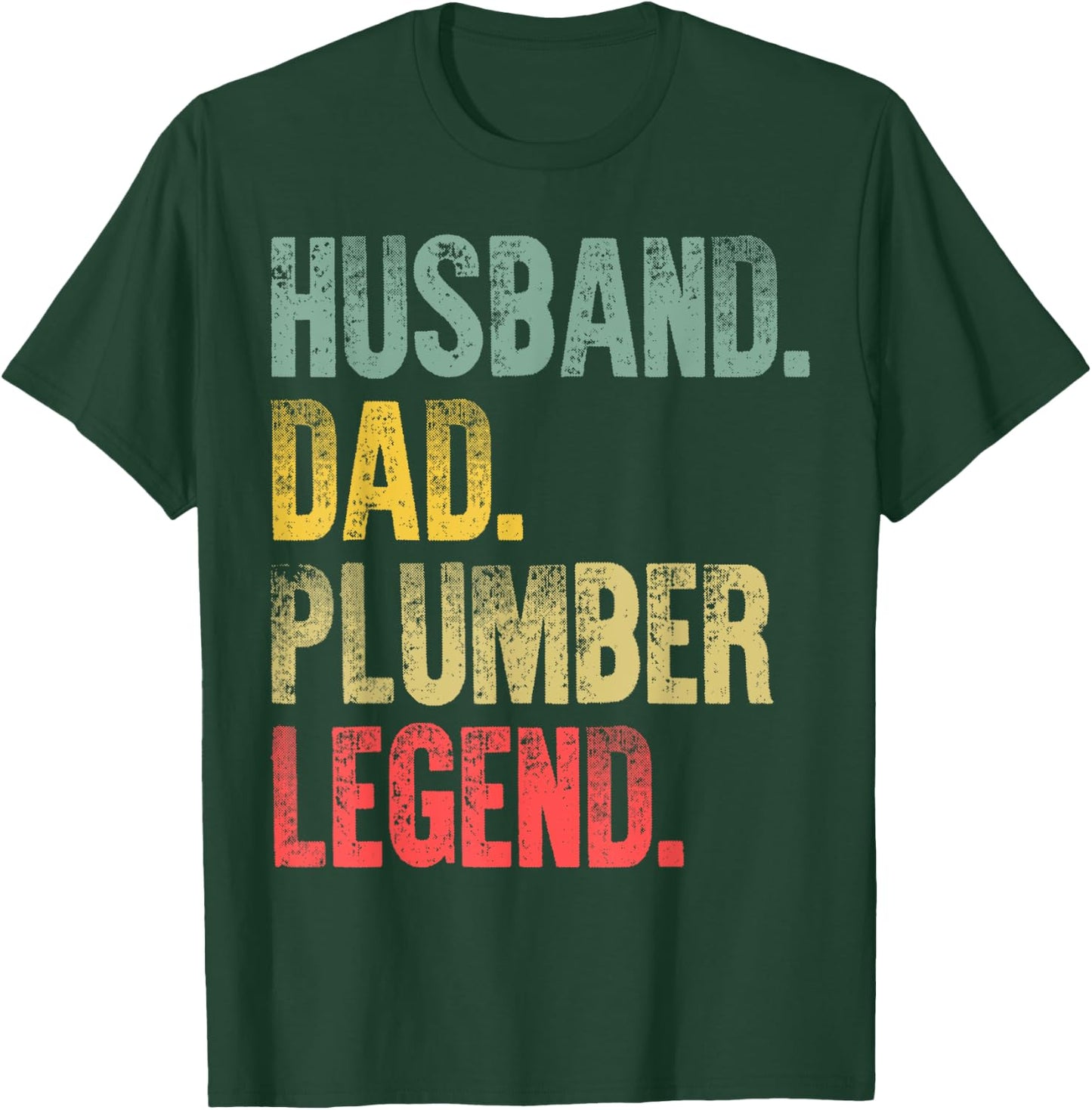 Funny Men Vintage Shirt Husband Dad Plumber Legend Retro T-Shirt - T-Shirt | Forest