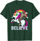 Bigfoot Riding Unicorn Believe Sasquatch Faith Rainbow T-Shirt - T-Shirt | Forest