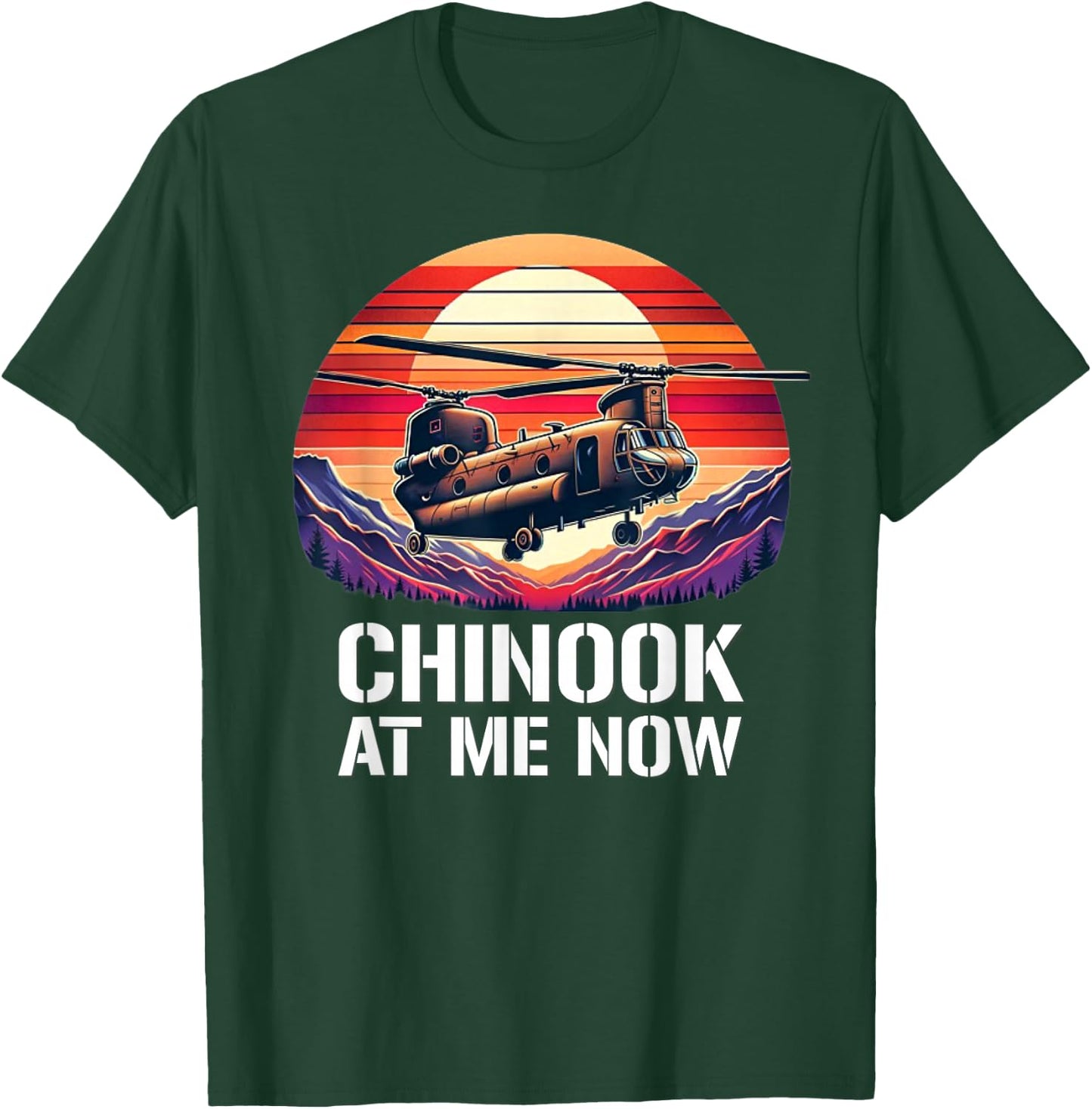 Vintage CH-47 Chinook Military Helicopter T-Shirt - T-Shirt | Forest