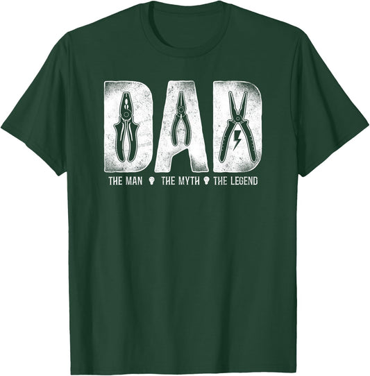 Electrician Dad Father T-Shirt - T-Shirt | Forest