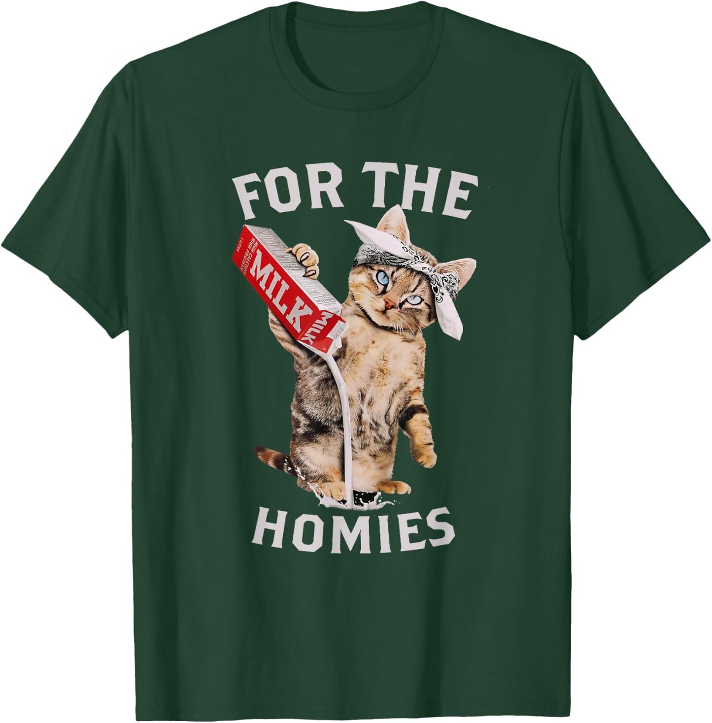 Milk Cat For The Homies Lover Kids Women T-Shirt - T-Shirt | Forest