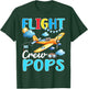 Flight Crew Pops Birthday Squad Airplane Matching Family T-Shirt - T-Shirt | Forest