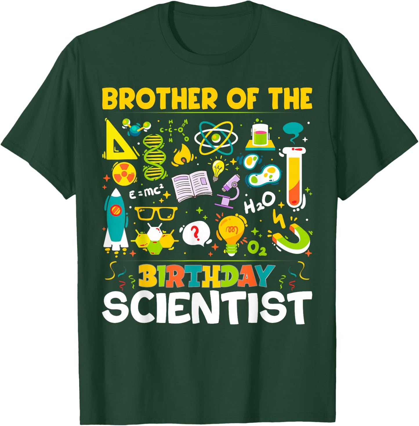 Brother Of The Birthday Scientist Matching Science Birthday T-Shirt - T-Shirt | Forest