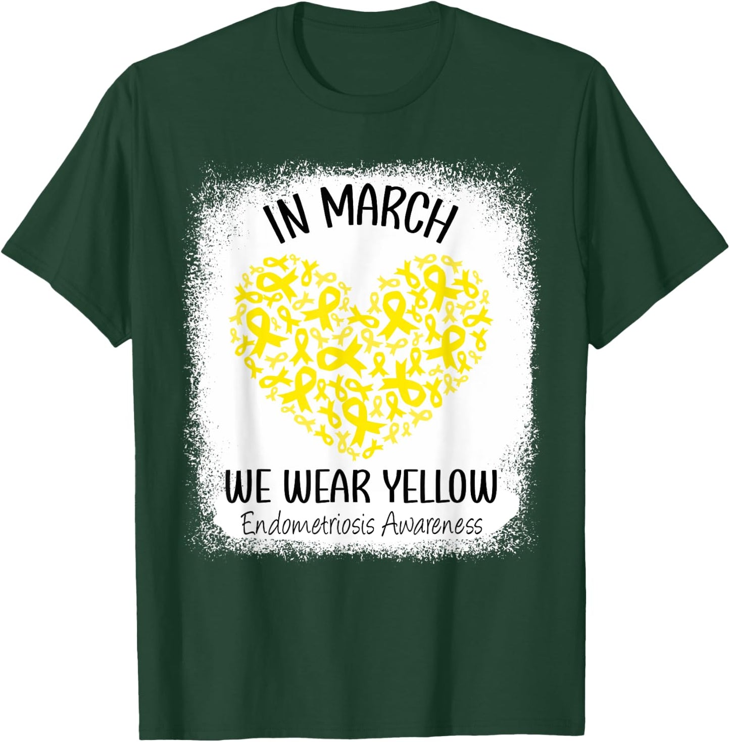 Heart In March We Wear Yellow Endometriosis Awareness T-Shirt - T-Shirt | Forest